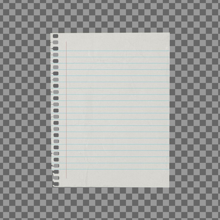 PSD psd notebook paper on transparent background