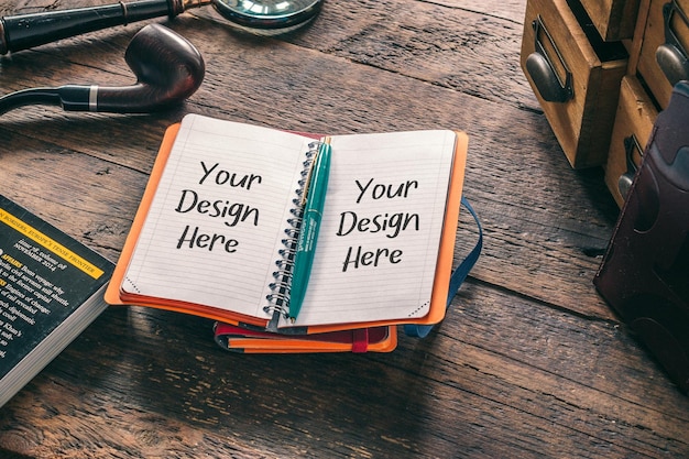 psd notebooks mockup on background realistic mockup