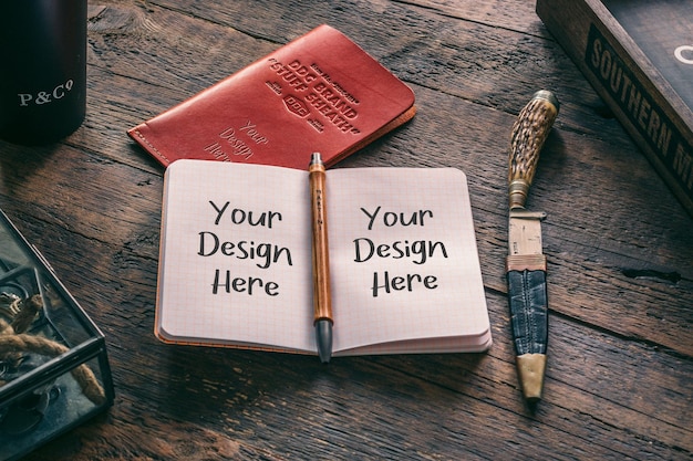 psd notebooks mockup on background realistic mockup