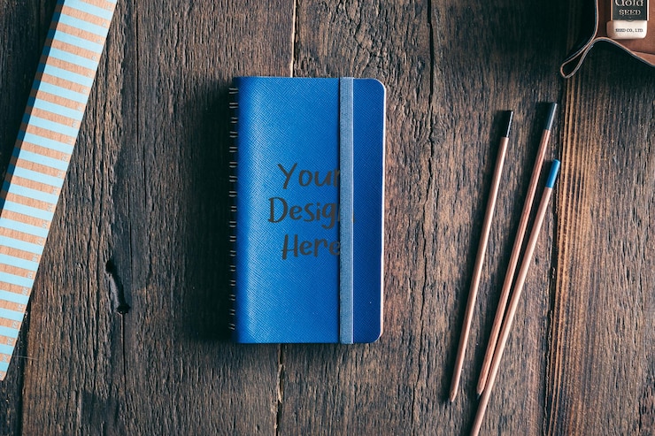 PSD psd notebooks mockup on background realistic mockup