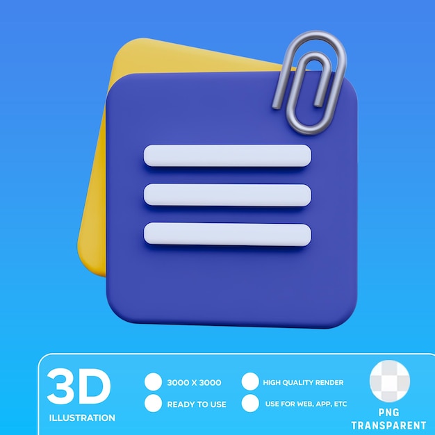 PSD illustrazione 3d di psd notes