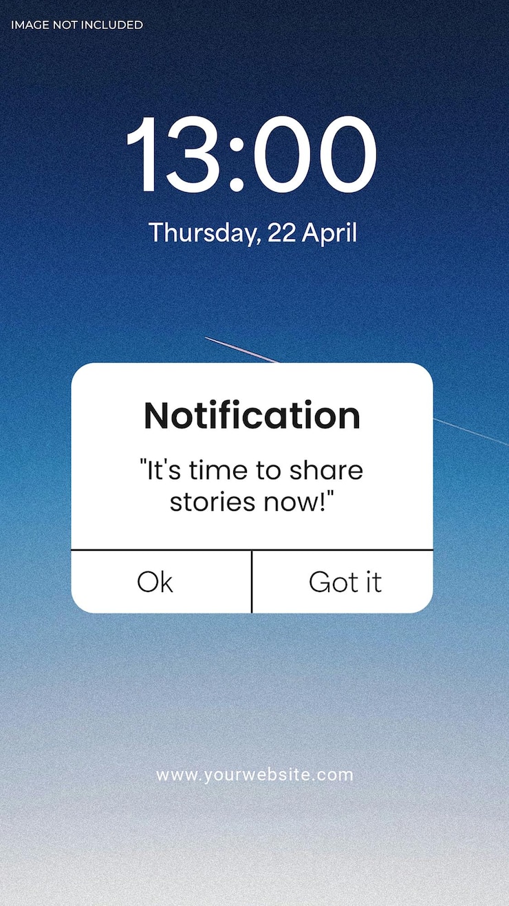 PSD psd notification reminder design for social media and instagram story template
