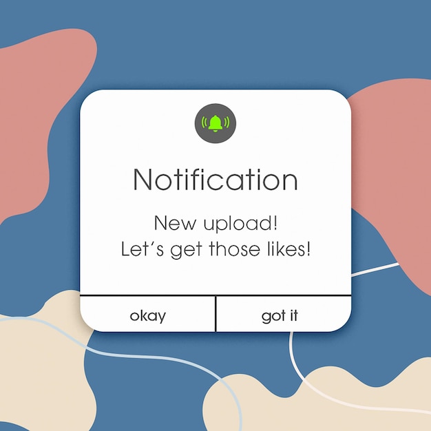 psd notification typography with bloob and blue background instagram post template