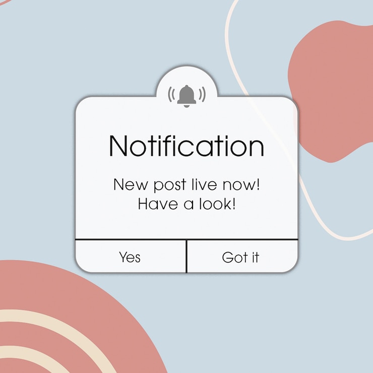 PSD psd notification with bloob and blue background instagram post template
