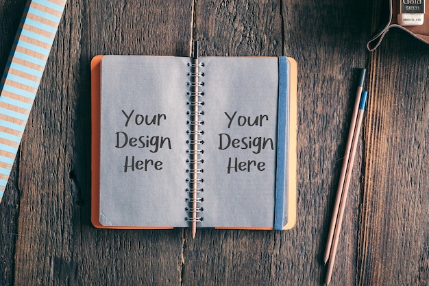 PSD-notitieboeken mockup op achtergrond Realistische mockup