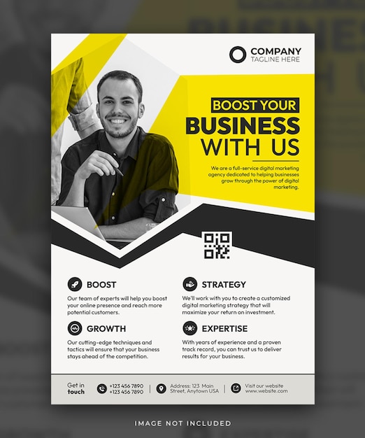 PSD nowoczesna i kreatywna agencja marketingu cyfrowego firmy korporacyjnej Szablon projektu ulotki