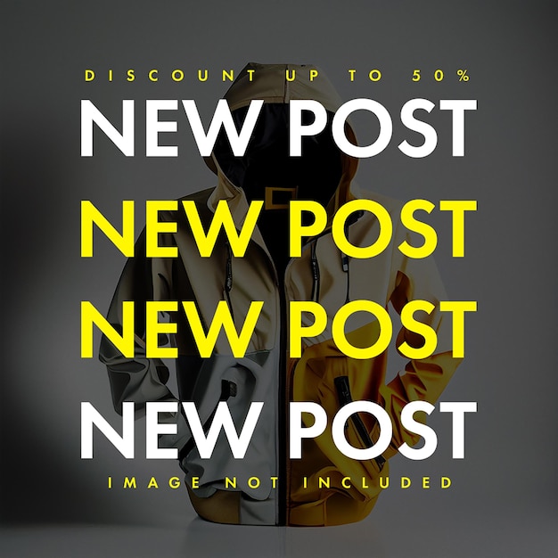 PSD Nowy post Koncepcja projektowania typografii dla mediów społecznościowych Instagram Post