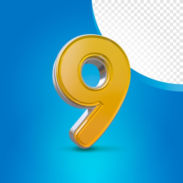 PSD number 9 gradient 3D