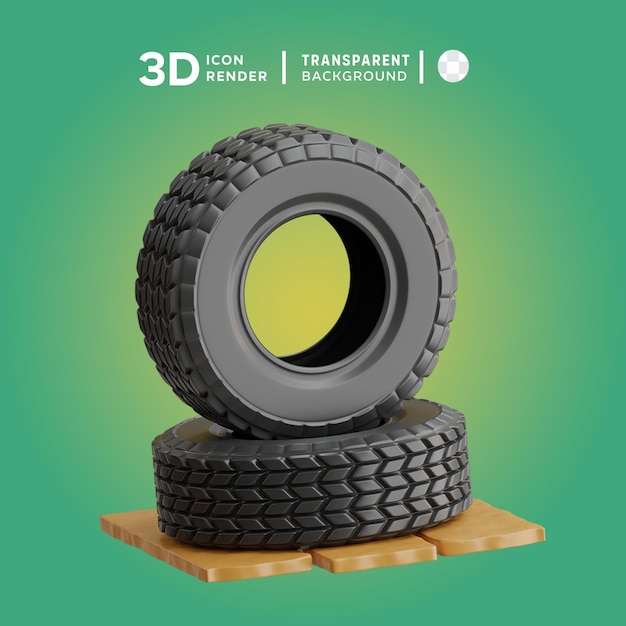 Psd obstacle tire 3d illustration