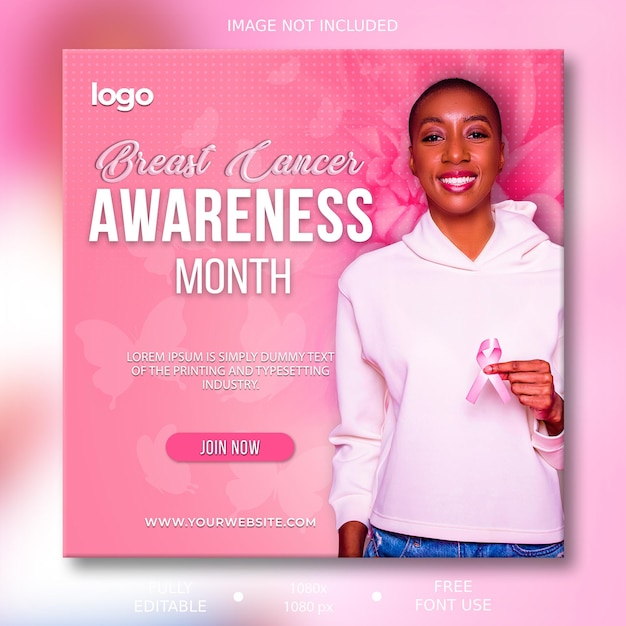 PSD psd october against breast cancer awareness month social media posts