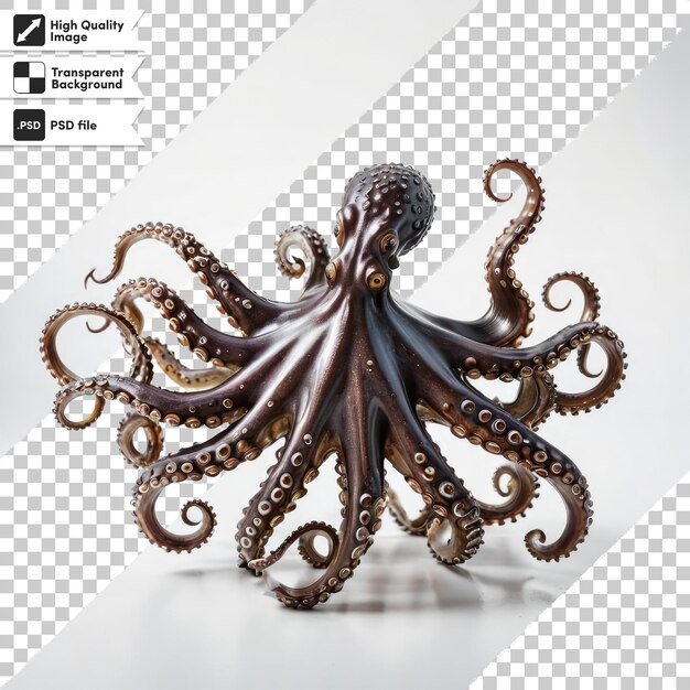 PSD psd octopus on transparent background with editable mask layer