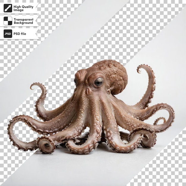 PSD psd octopus on transparent background with editable mask layer