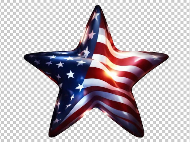 PSD Американский флаг в звезде на прозрачном фоне