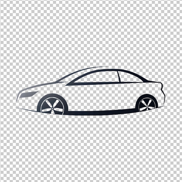 透明な背景の車のシルエットロゴのpsd