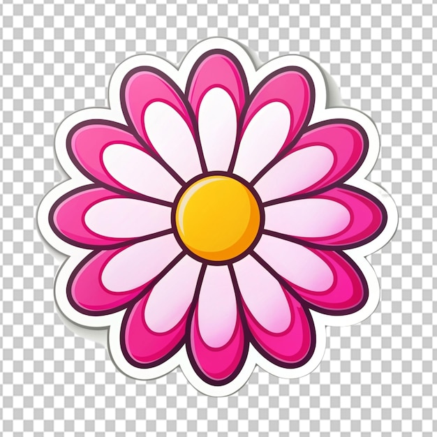 PSD 透明な背景の花の形状のステッカーのpsd