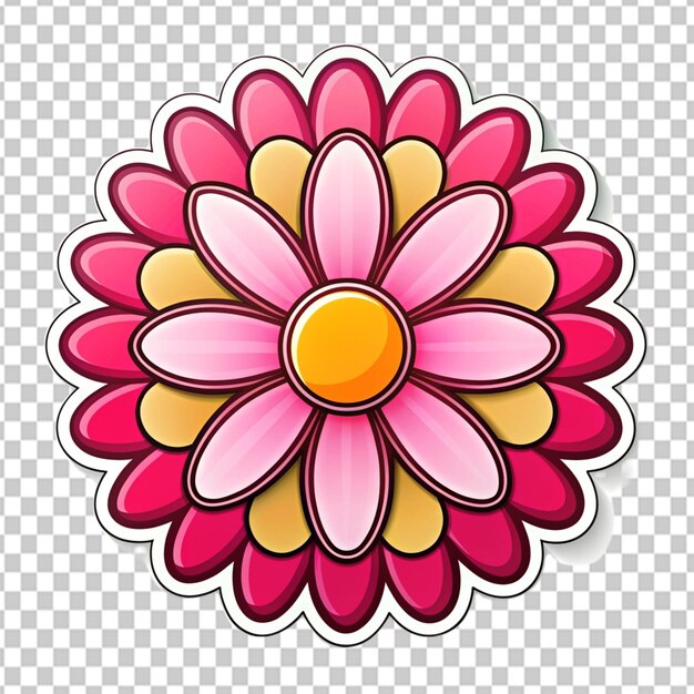 PSD 透明な背景の花の形状のステッカーのpsd