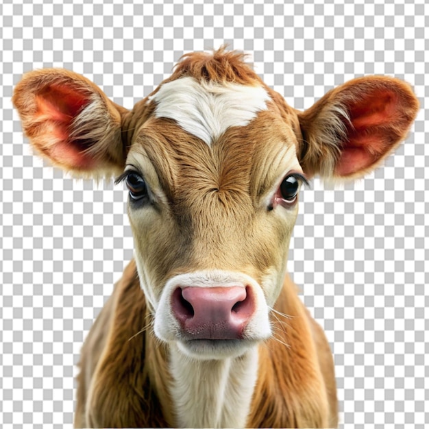 PSD Портрет коровы на прозрачном фоне
