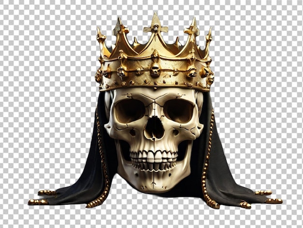 PSD 黄金の王冠をかぶった頭蓋骨のpsd
