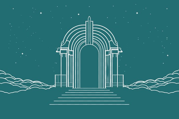 Psd art deco of heaven gate черно-белый цвет mono l тату-коллаж очерк png 4096px f