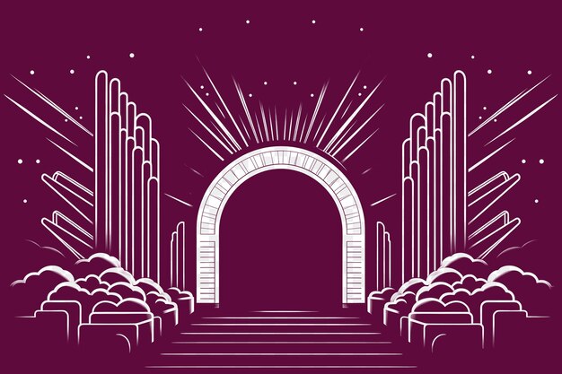 Psd art deco of heaven gate черно-белый цвет mono l тату-коллаж очерк png 4096px