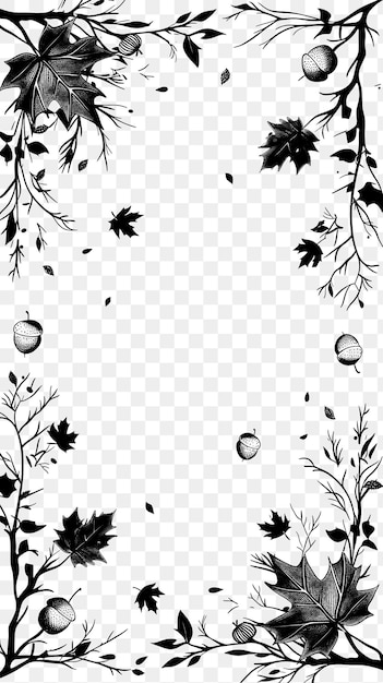 秋のフレームアート 落ちる葉とエコールの装飾 b cncフレームタトゥーアートコンセプト