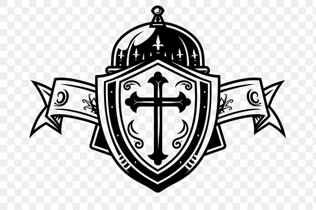 Искусство рамы шлема крестоносцев с украшениями креста и щита концепция искусства татуировки рамы cnc