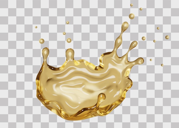 PSD psd of engine oil splash 3d rendering