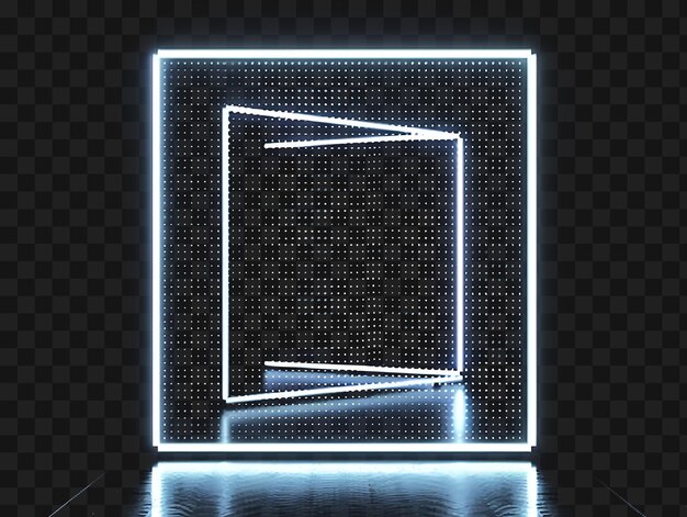 Psd Of Led Pixel Cube Sign With A Cube Shaped Board Futuristic Fram Transparent Isolated Y2k Art