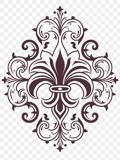 PSD psd средневековой рамки fleur de lis, включающей в себя несколько чернил fleur de tshirt tattoo art outline