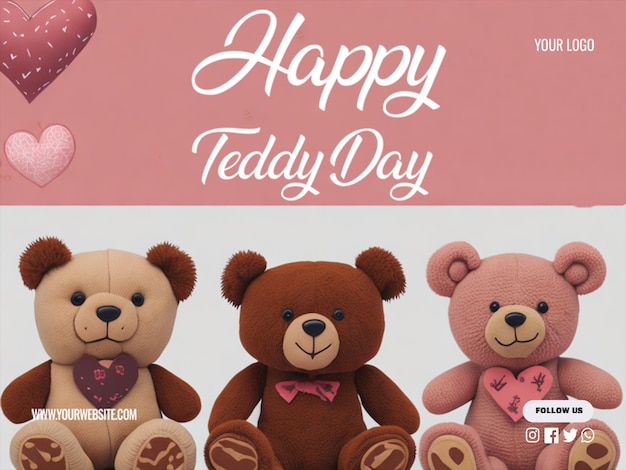 PSD psd дизайн поста в социальных сетях teddy day