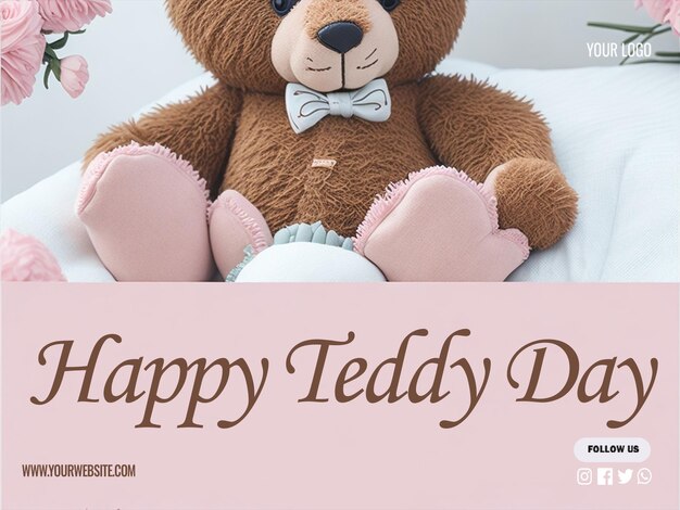 PSD teddy dayソーシャルメディア投稿デザインのpsd