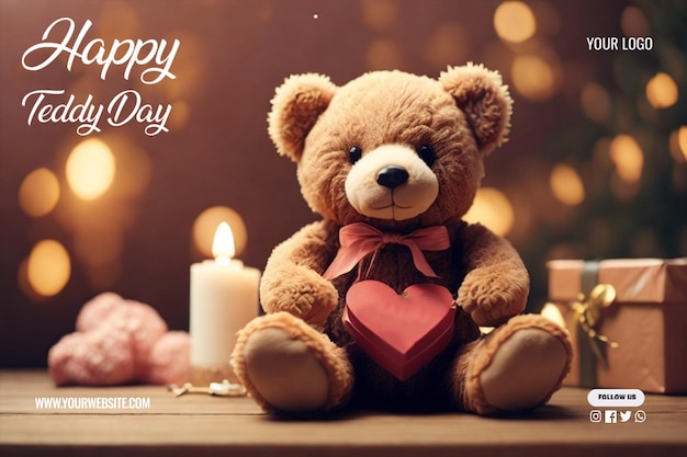 PSD psd дизайн поста в социальных сетях teddy day