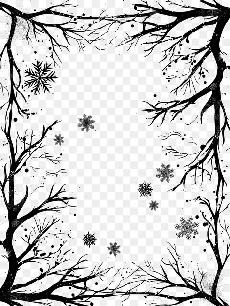 冬のフレームアートのpsd スノーフレイクとアイスクリームの装飾 ボルデ cncフレームタトゥーアートコンセプト