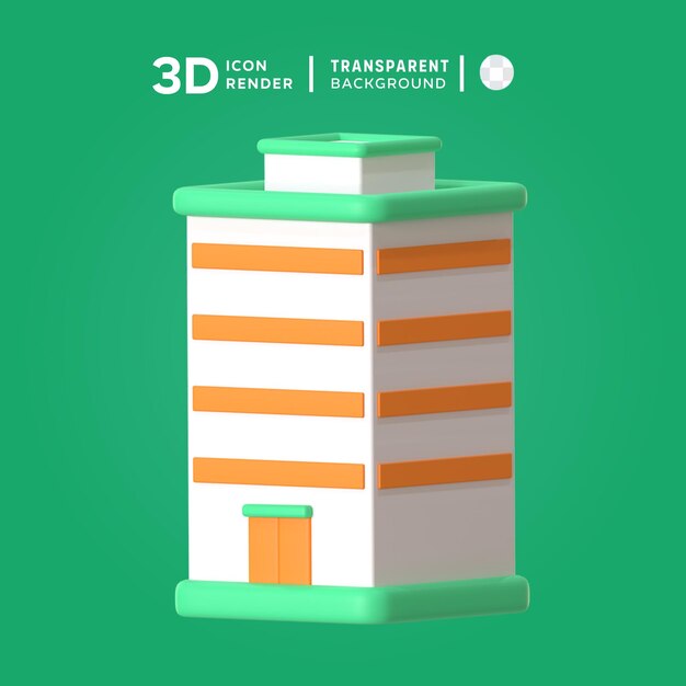 Illustrazione 3d dell'edificio dell'ufficio psd