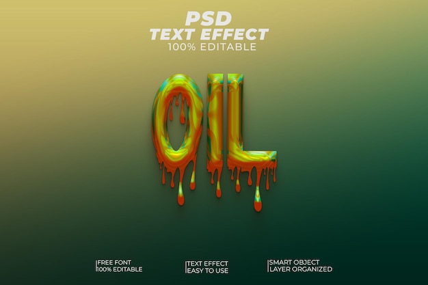 PSD psd oil 3d text style effect