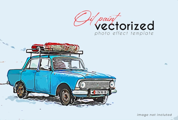 PSD psd oil paint vectorized photo effect template