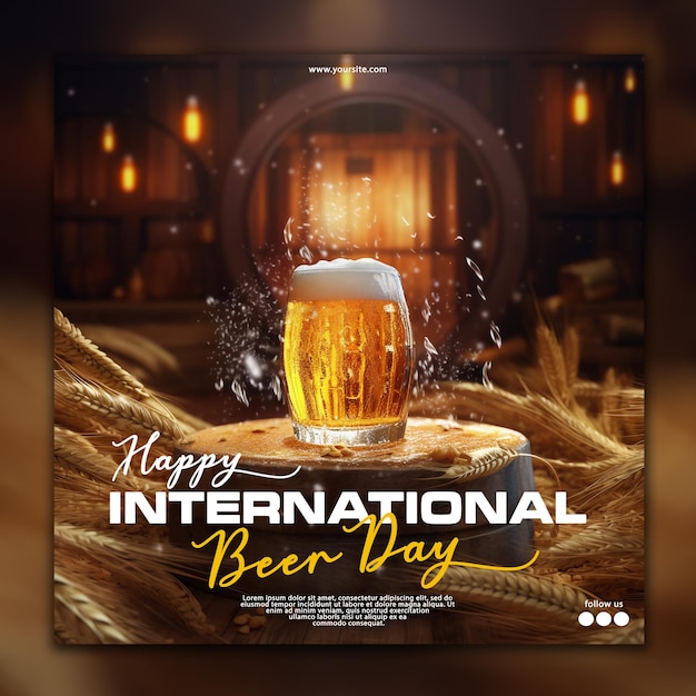 PSD psd oktoberfest beer mug happy international beer day