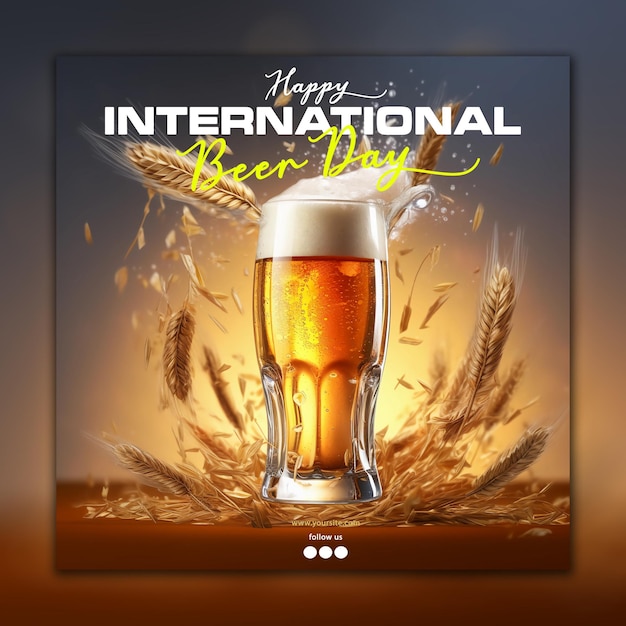 PSD psd oktoberfest beer mug happy international beer day