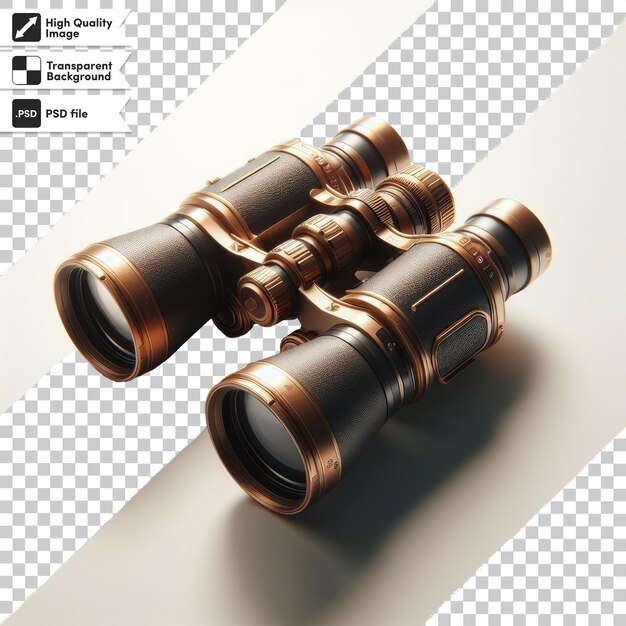 PSD psd old binoculars on transparent background with editable mask layer