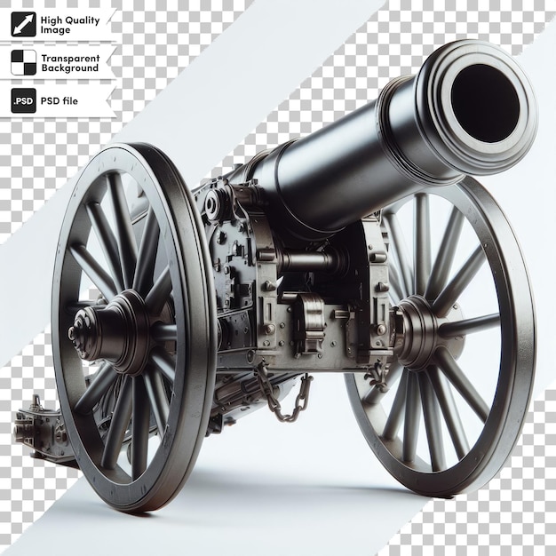 PSD psd old cannon on transparent background with editable mask layer