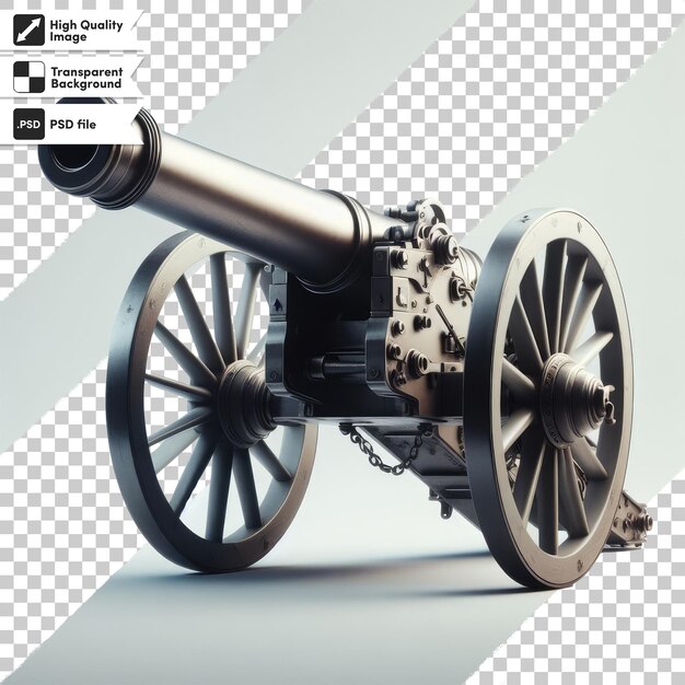 PSD psd old cannon on transparent background with editable mask layer