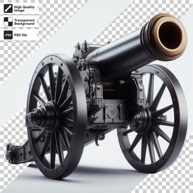 PSD psd old cannon on transparent background with editable mask layer