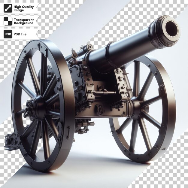 PSD psd old cannon on transparent background with editable mask layer