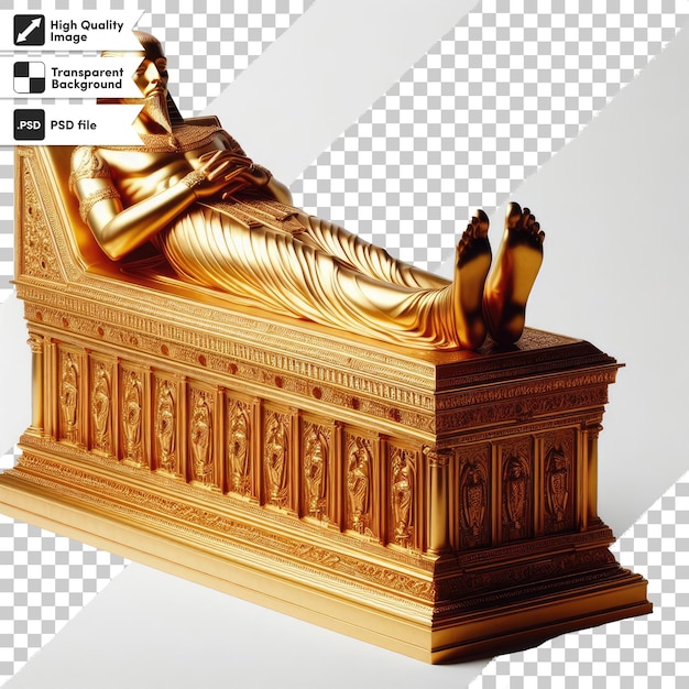 PSD psd old egyptian pharaoh sarcophagus on transparent background with editable mask layer