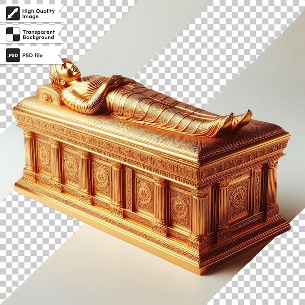 PSD psd old egyptian pharaoh sarcophagus on transparent background with editable mask layer