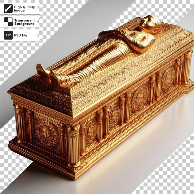 PSD psd old egyptian pharaoh sarcophagus on transparent background with editable mask layer