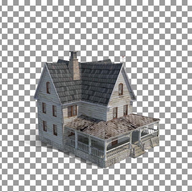 Psd old house icon on isolated and transparent background