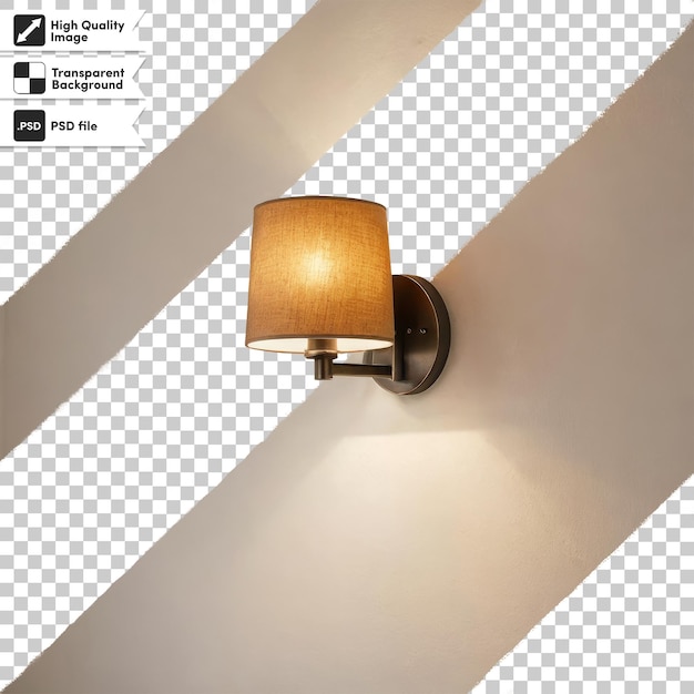 PSD psd old lamp on the wall on transparent background with editable mask layer