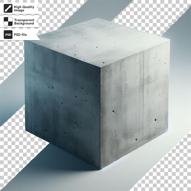 PSD psd old metal cube on transparent background with editable mask layer