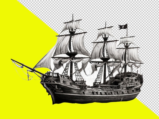 PSD psd of old ship on transparent background